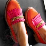 Mokasyny zamszowe Madam Selutto pomarańczowe