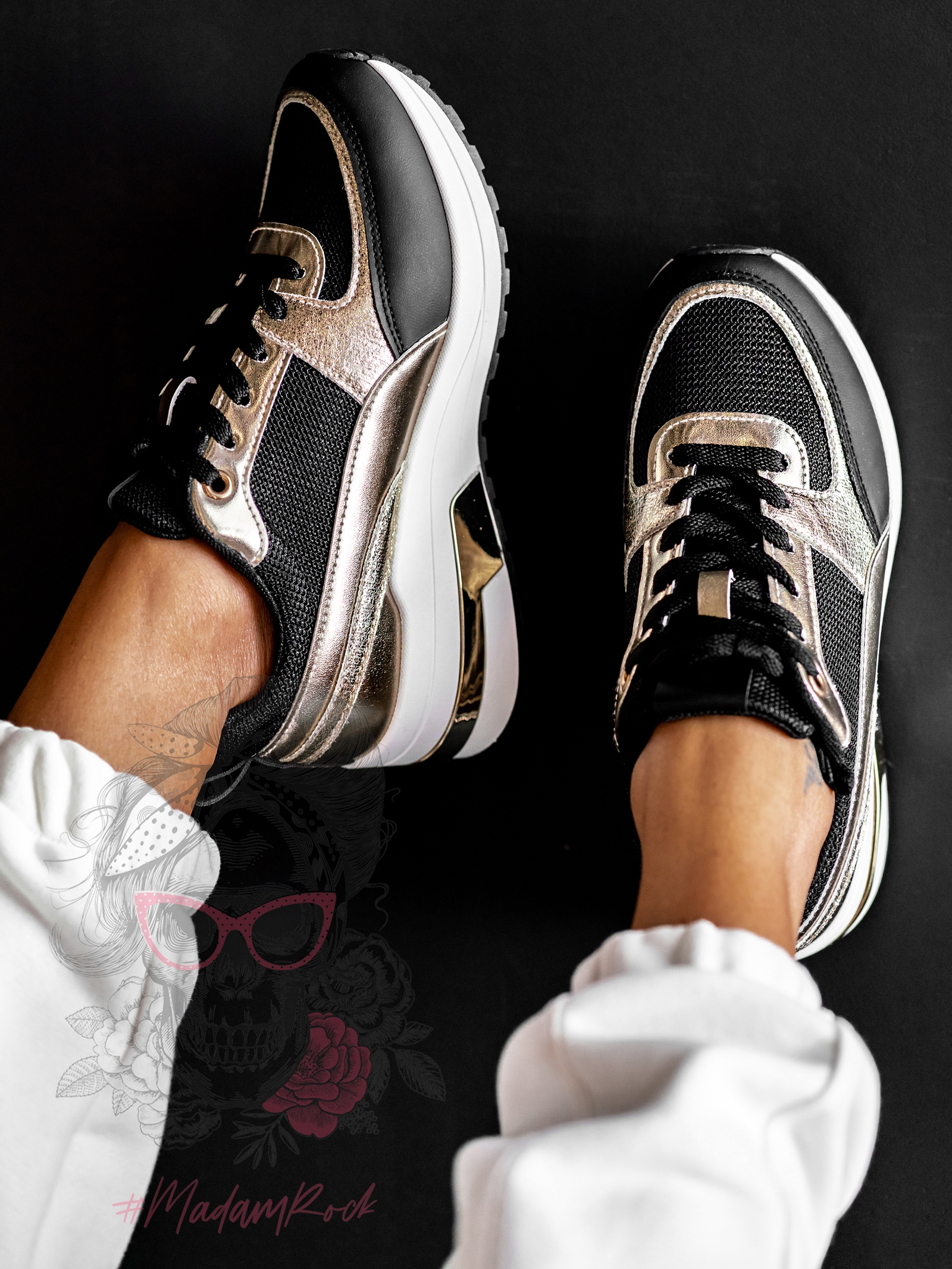 Buty sportowe Rock Lipsos złoto - czarne