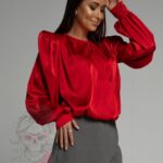 Bluzka satynowa NB Halrem czerwona