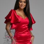 Sukienka satynowa NB Espana czerwona