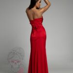 Sukienka satynowa maxi NB Portos czerwona