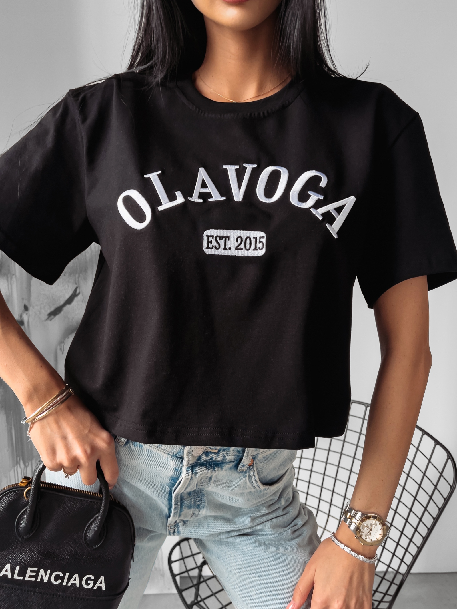 T-shirt oversize klasyczny Issue Ola Voga czarny