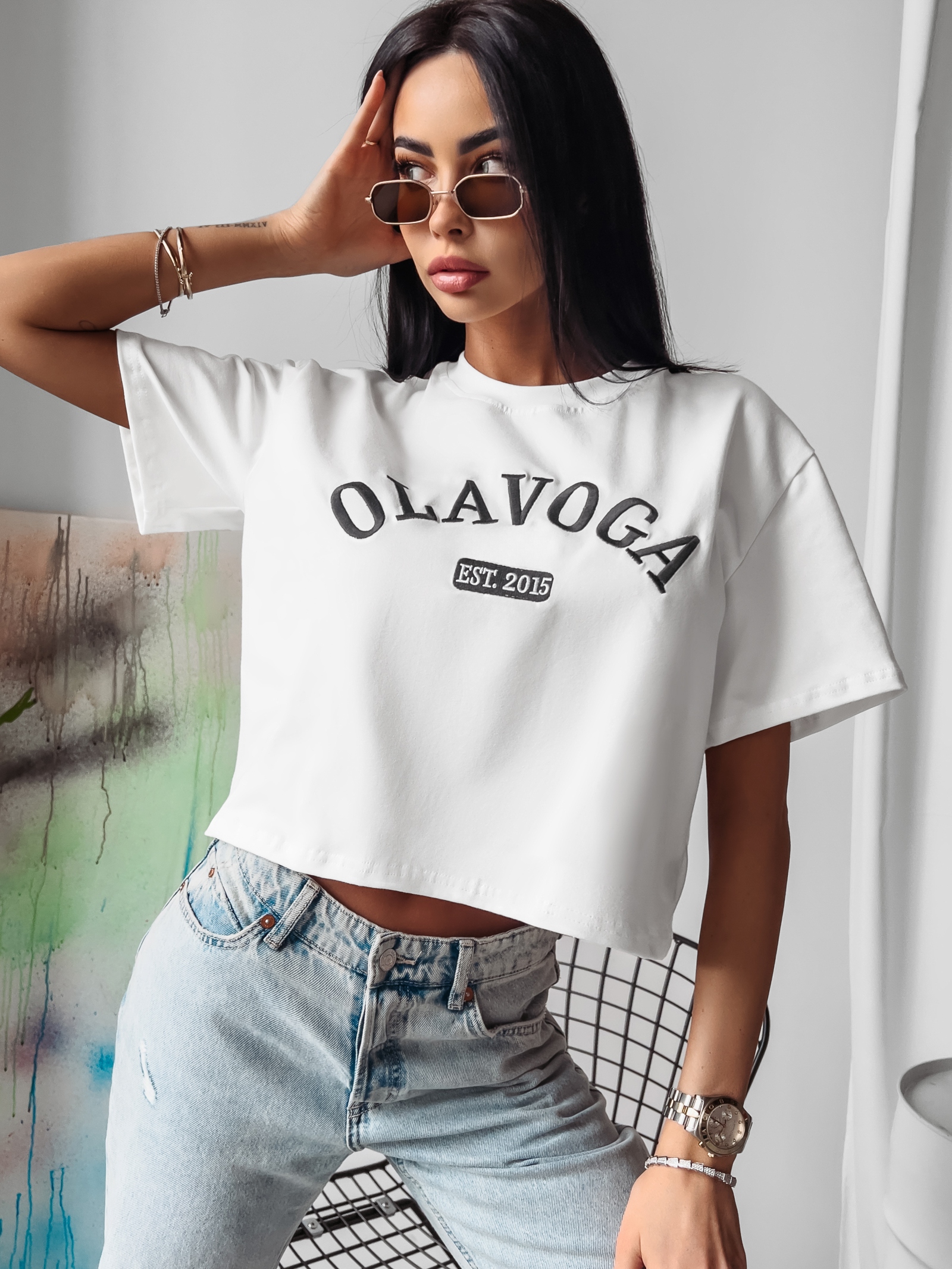 T-shirt oversize klasyczny Issue Ola Voga ecru
