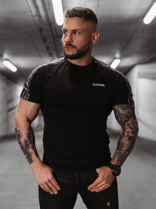 T-shirt męski bawełniany Tape Ola Voga czarny