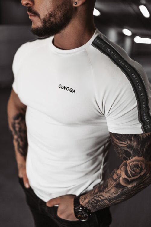 T-shirt męski bawełniany Tape Ola Voga biały