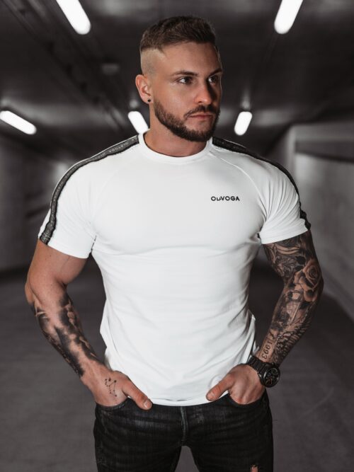 T-shirt męski bawełniany Tape Ola Voga biały