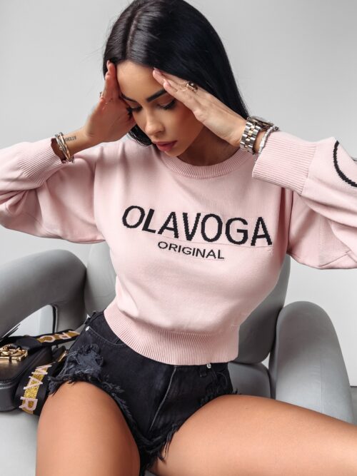 Sweter krótki Kasumi Ola Voga pudrowy