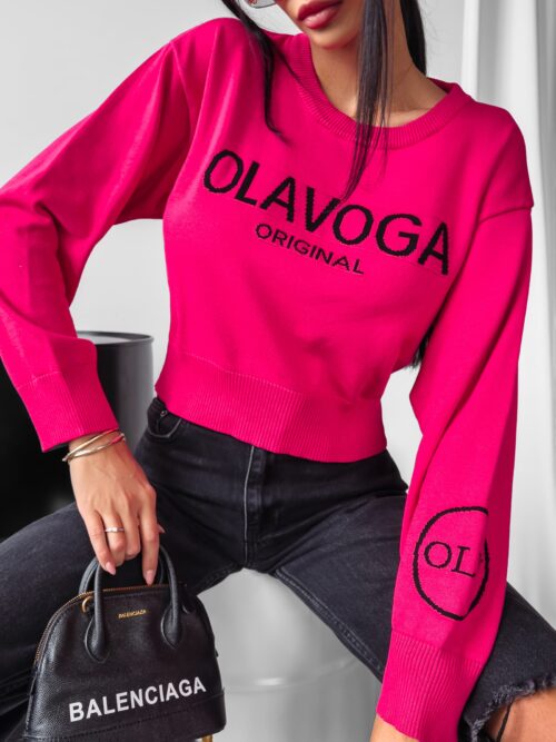 Sweter krótki Kasumi Ola Voga różowy