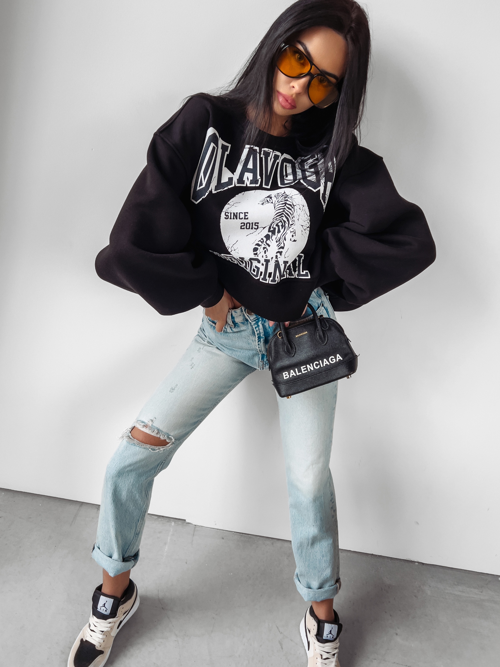 Bluza damska crewneck Oklahoma Ola Voga czarna