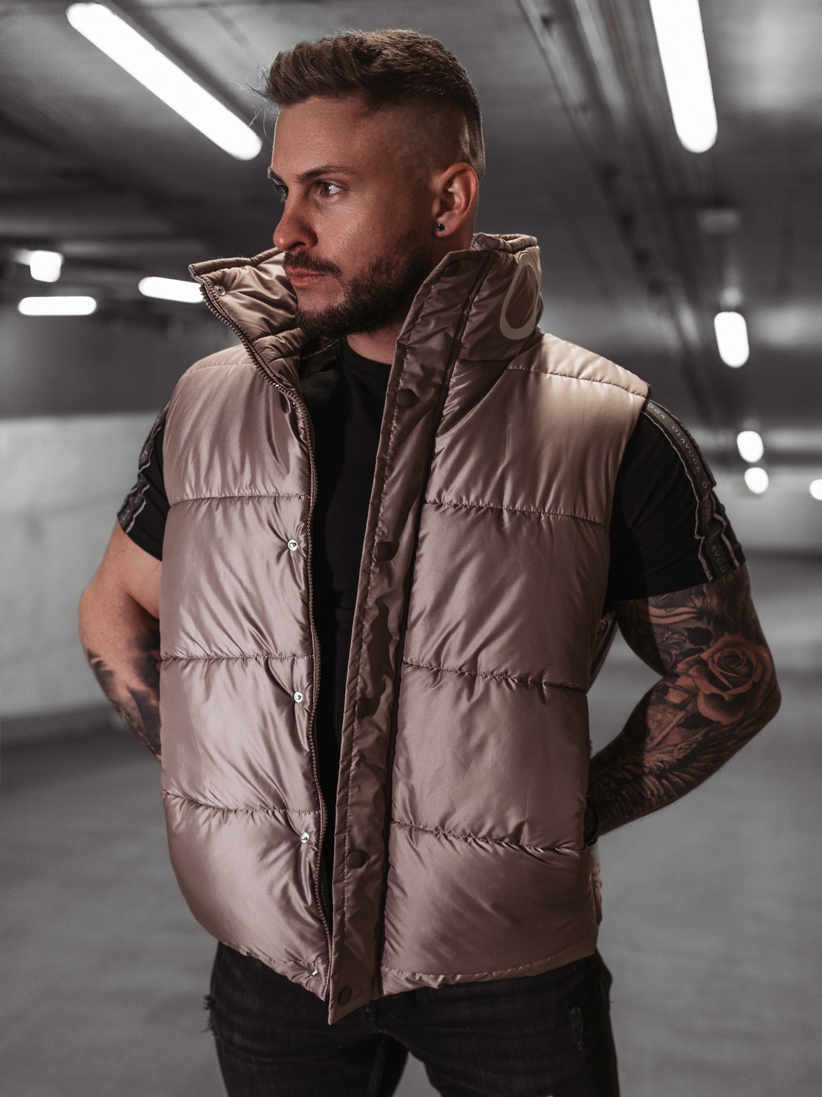 Kamizelka męska PUFFER MEN OLAVOGA beżowa