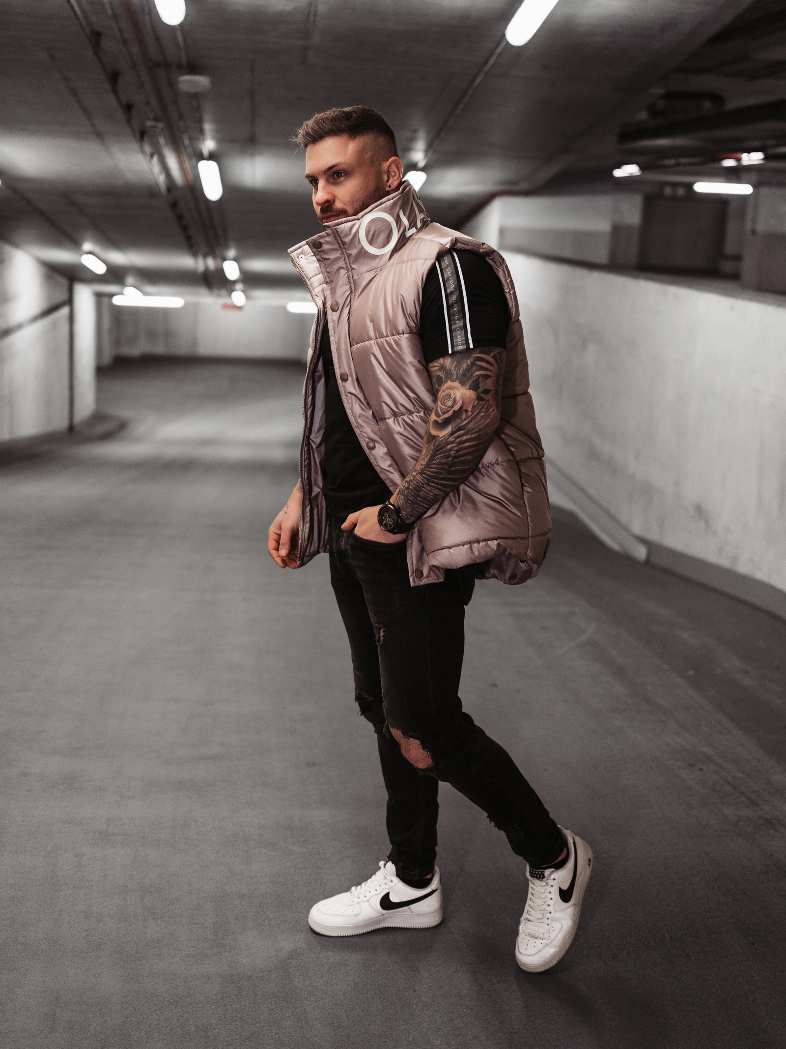 Kamizelka męska PUFFER MEN OLAVOGA beżowa Kamizelka męska PUFFER MEN OLAVOGA beżowa