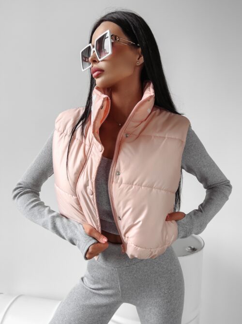 Kamizelka pikowana Puffer Ola Voga beżowa