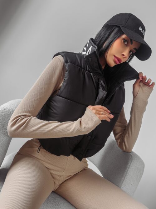 Kamizelka pikowana Puffer Ola Voga czarna