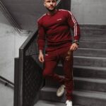 Komplet męski dresowy Stripes Men Ola Voga bordowy