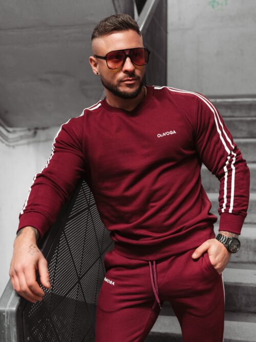 Komplet męski dresowy Stripes Men Ola Voga bordowy
