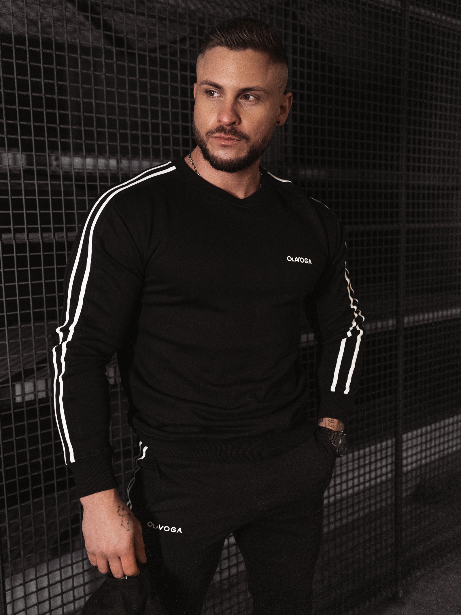 Komplet męski dresowy Stripes Men Ola Voga czarny Komplet męski dresowy Stripes Men Ola Voga czarny