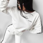 Komplet sportowy bawełniany Stripes Ola Voga ecru