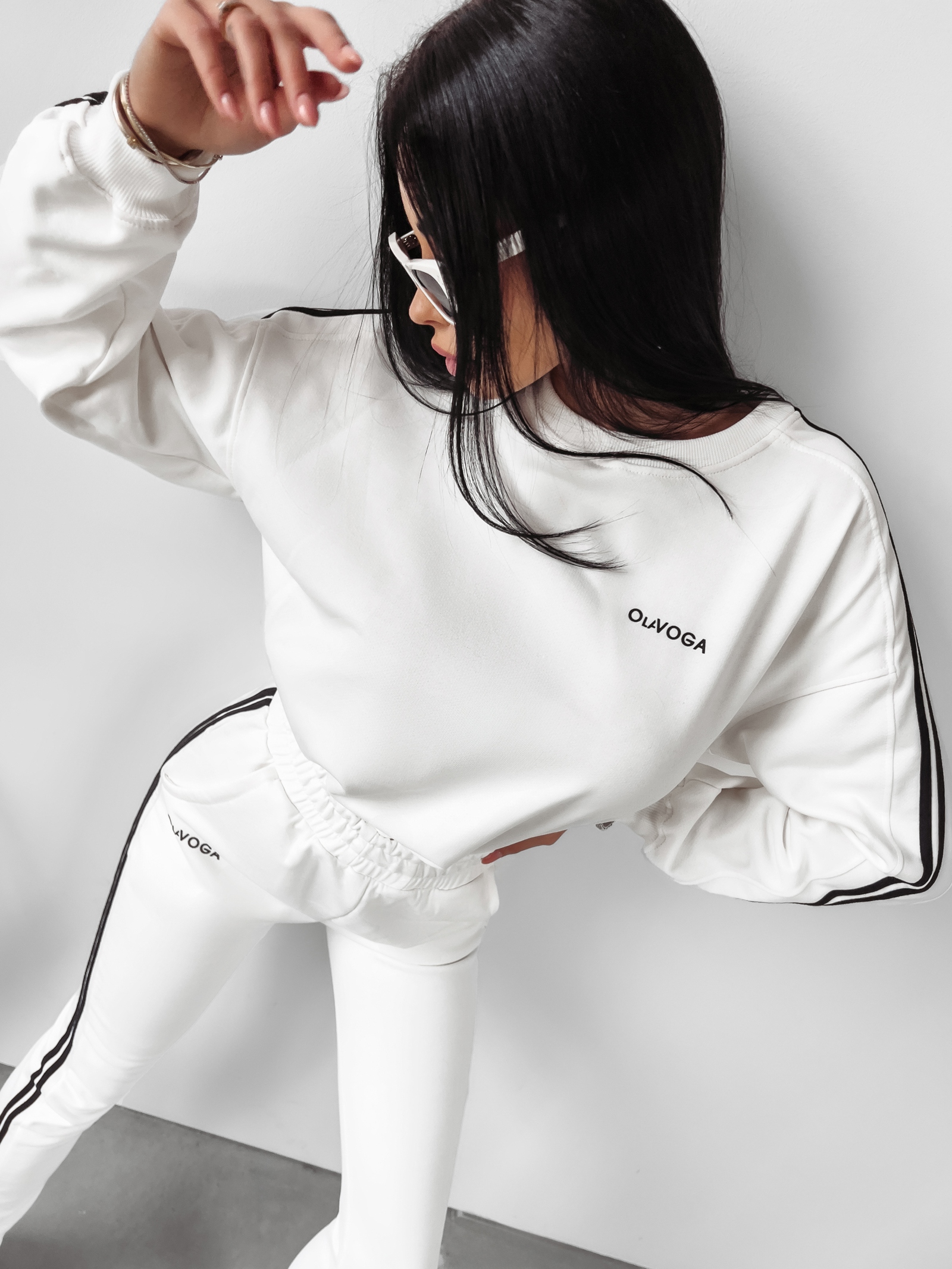 Komplet sportowy bawełniany Stripes Ola Voga ecru Komplet sportowy bawełniany Stripes Ola Voga ecru