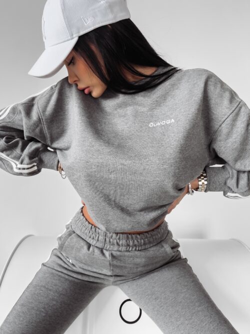 Komplet sportowy bawełniany Stripes Ola Voga szary