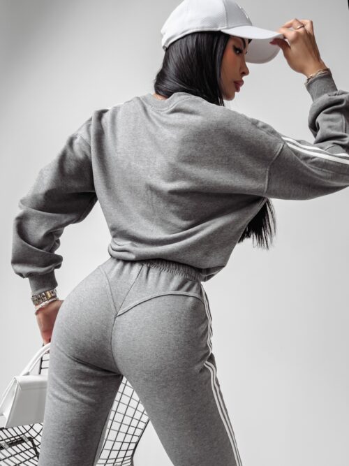 Komplet sportowy bawełniany Stripes Ola Voga szary