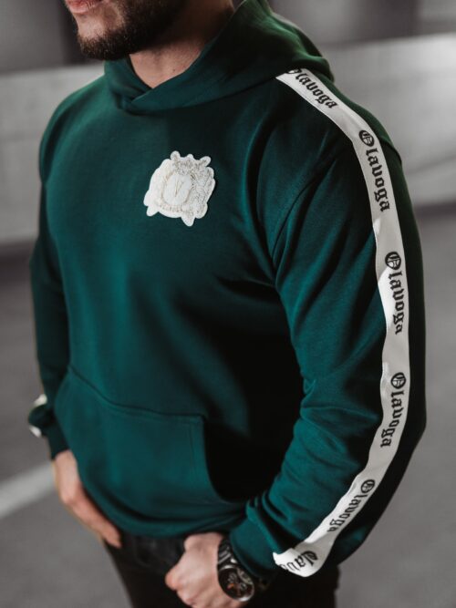 Bluza męska sportowa z lampasem BALANCE OLAVOGA butelkowa zieleń