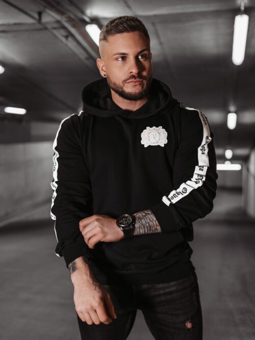 Bluza męska sportowa z lampasem BALANCE OLAVOGA czarna