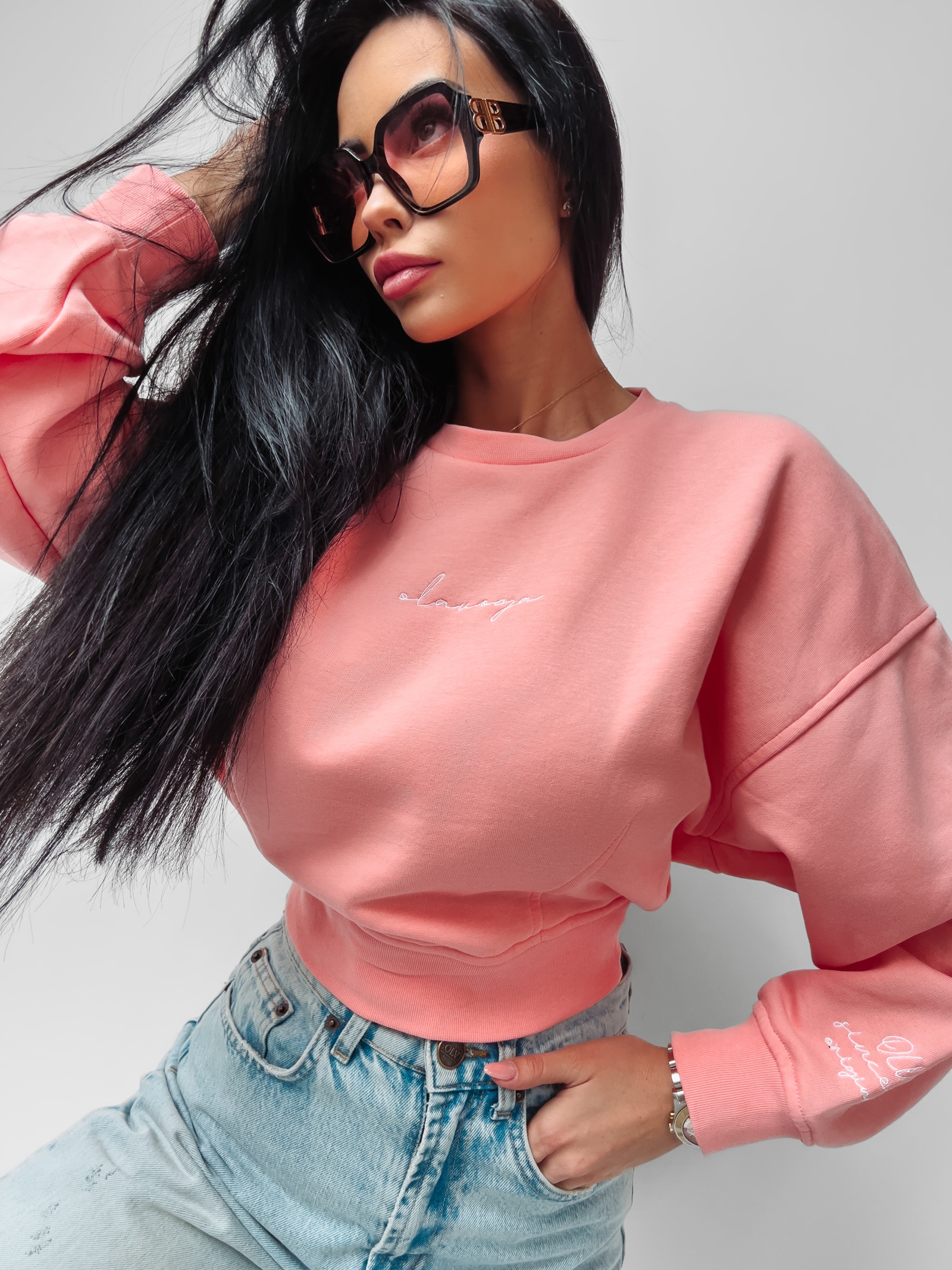 Bluza dresowa Tanes Ola Voga pudrowa