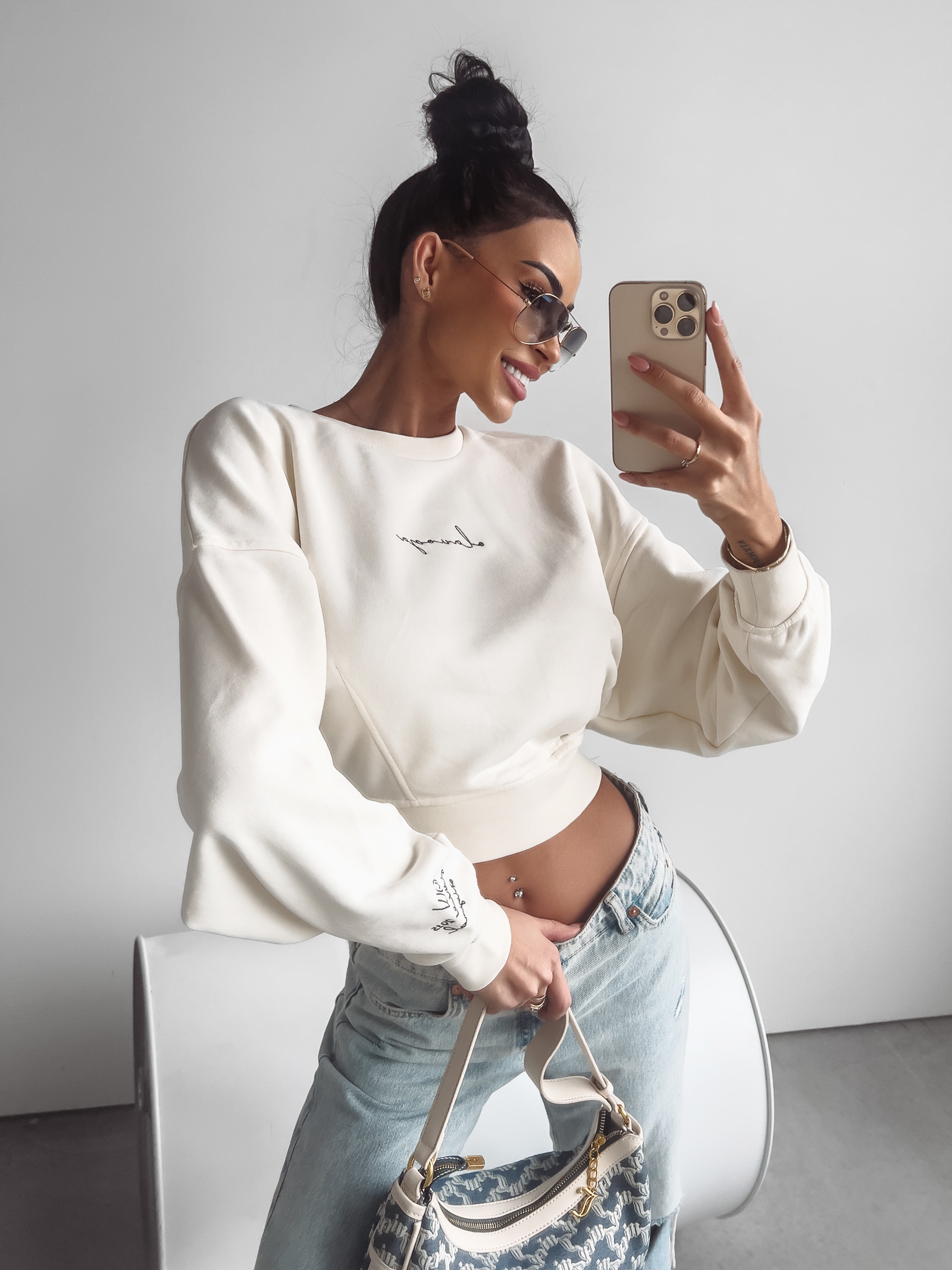 Bluza dresowa Tanes Ola Voga ecru Bluza dresowa Tanes Ola Voga ecru