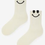 Skarpetki damskie długie SMILE ecru