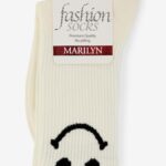 Skarpetki damskie długie SMILE ecru