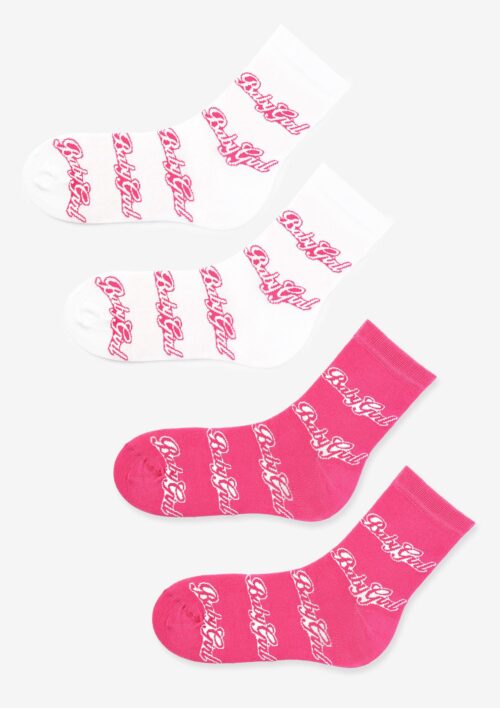 Skarpetki damskie z nadrukiem Baby Girl różowe