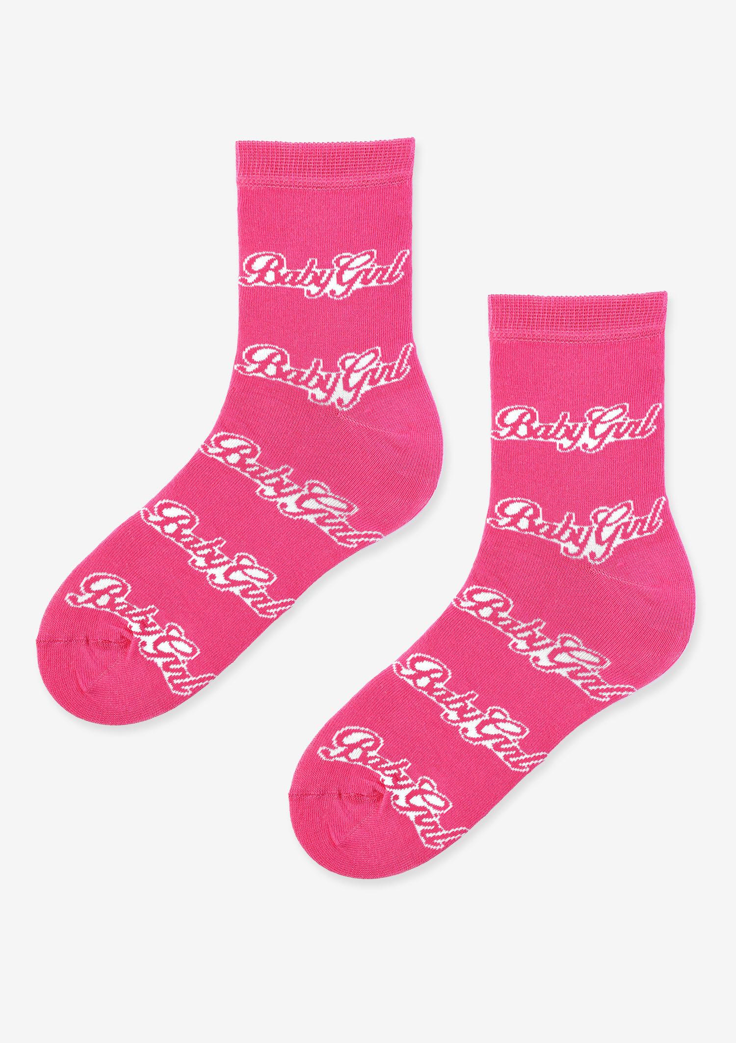 Skarpetki damskie z nadrukiem Baby Girl różowe