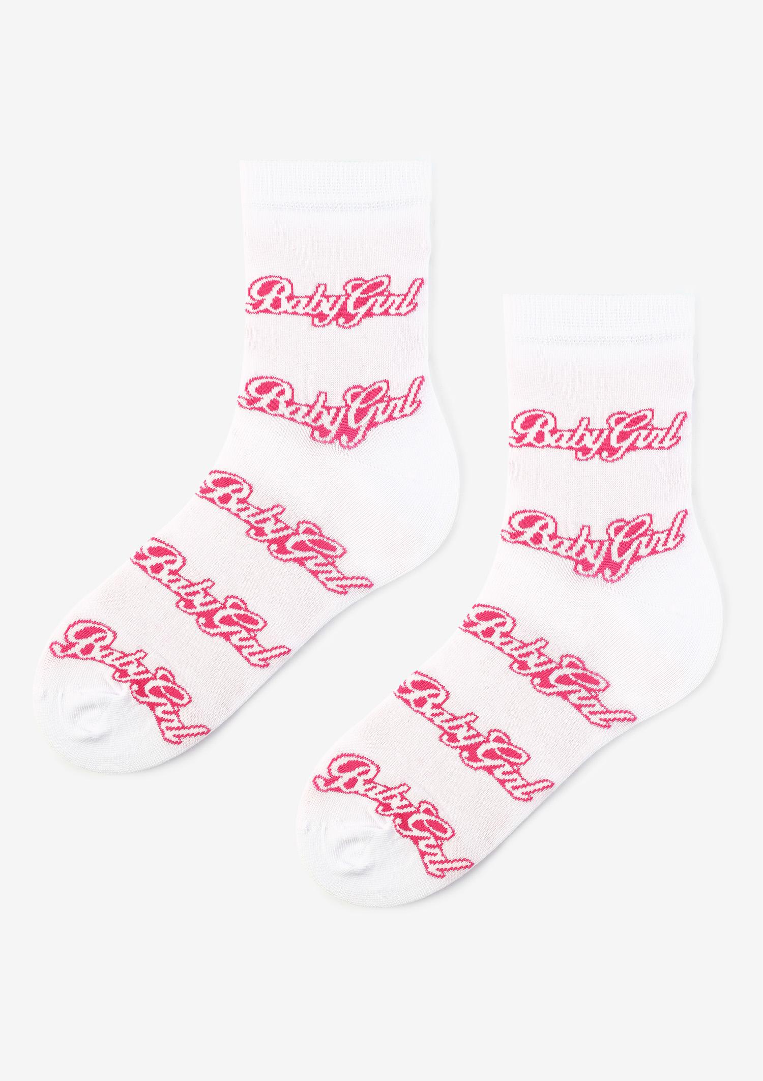Skarpetki damskie z nadrukiem Baby Girl białe Skarpetki damskie z nadrukiem Baby Girl białe