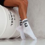 Skarpetki sportowe ze ściągaczem C biało-czarne