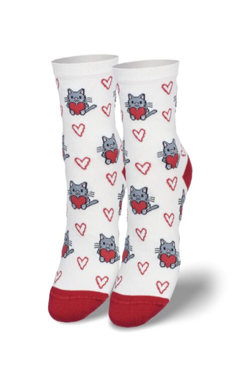 Skarpetki bawełniane Kitty ecru