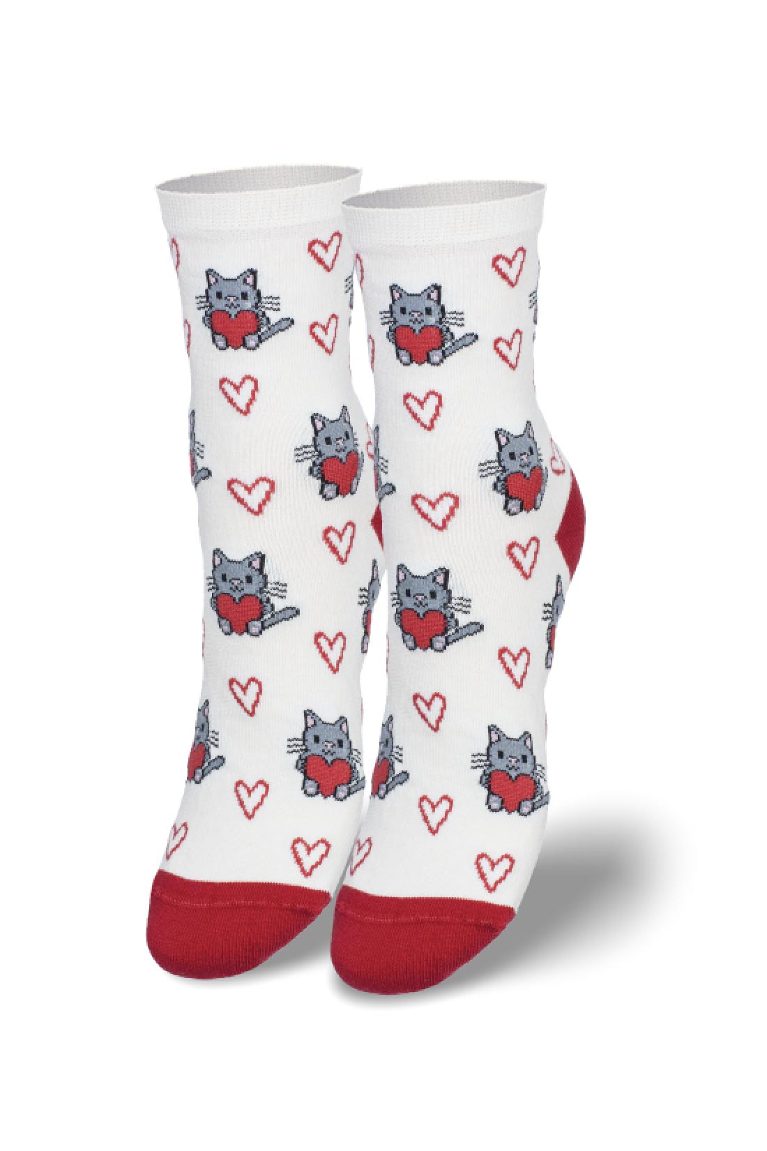 Skarpetki bawełniane Kitty ecru