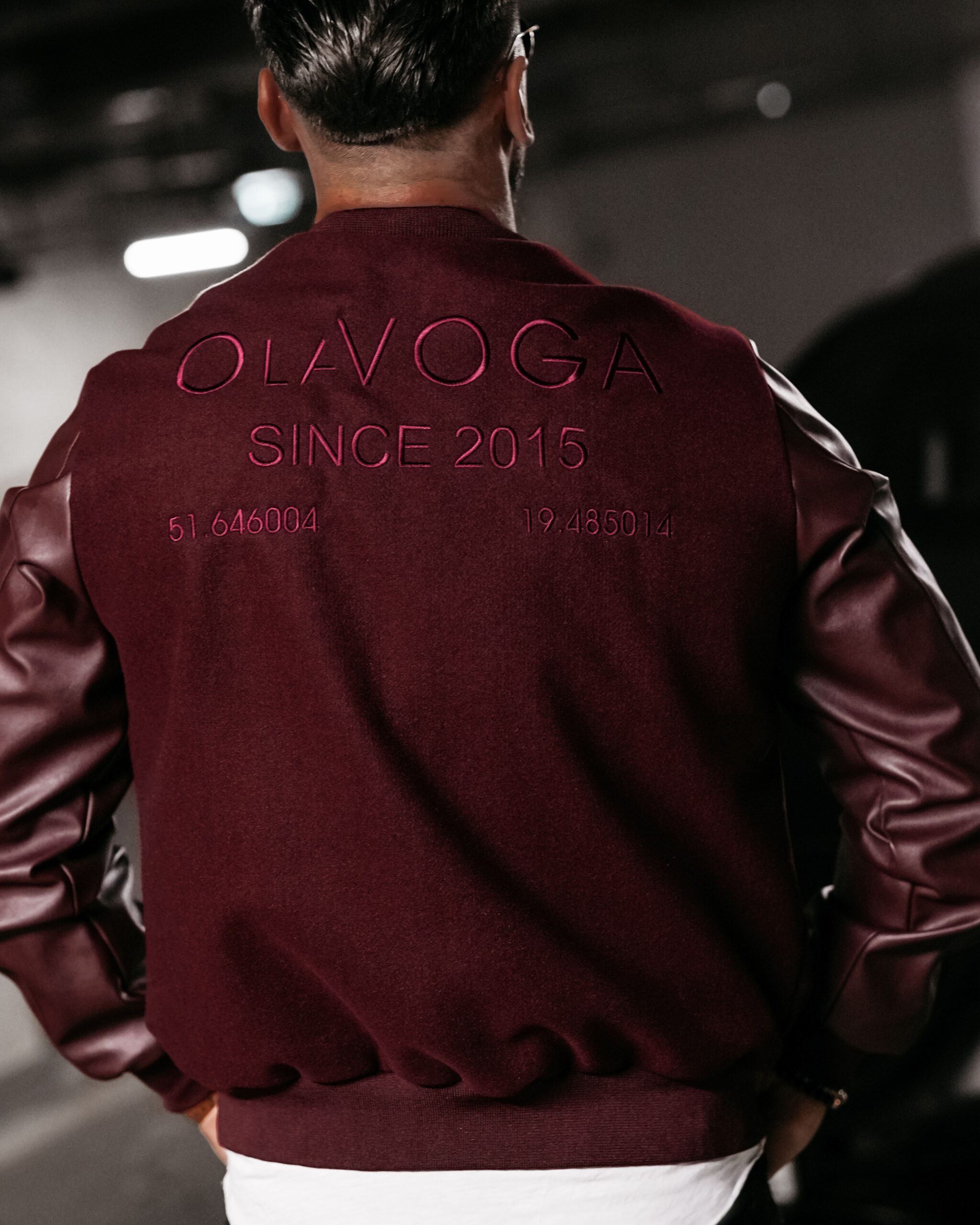 Kurtka męska bomberka Blank Ola Voga bordowa