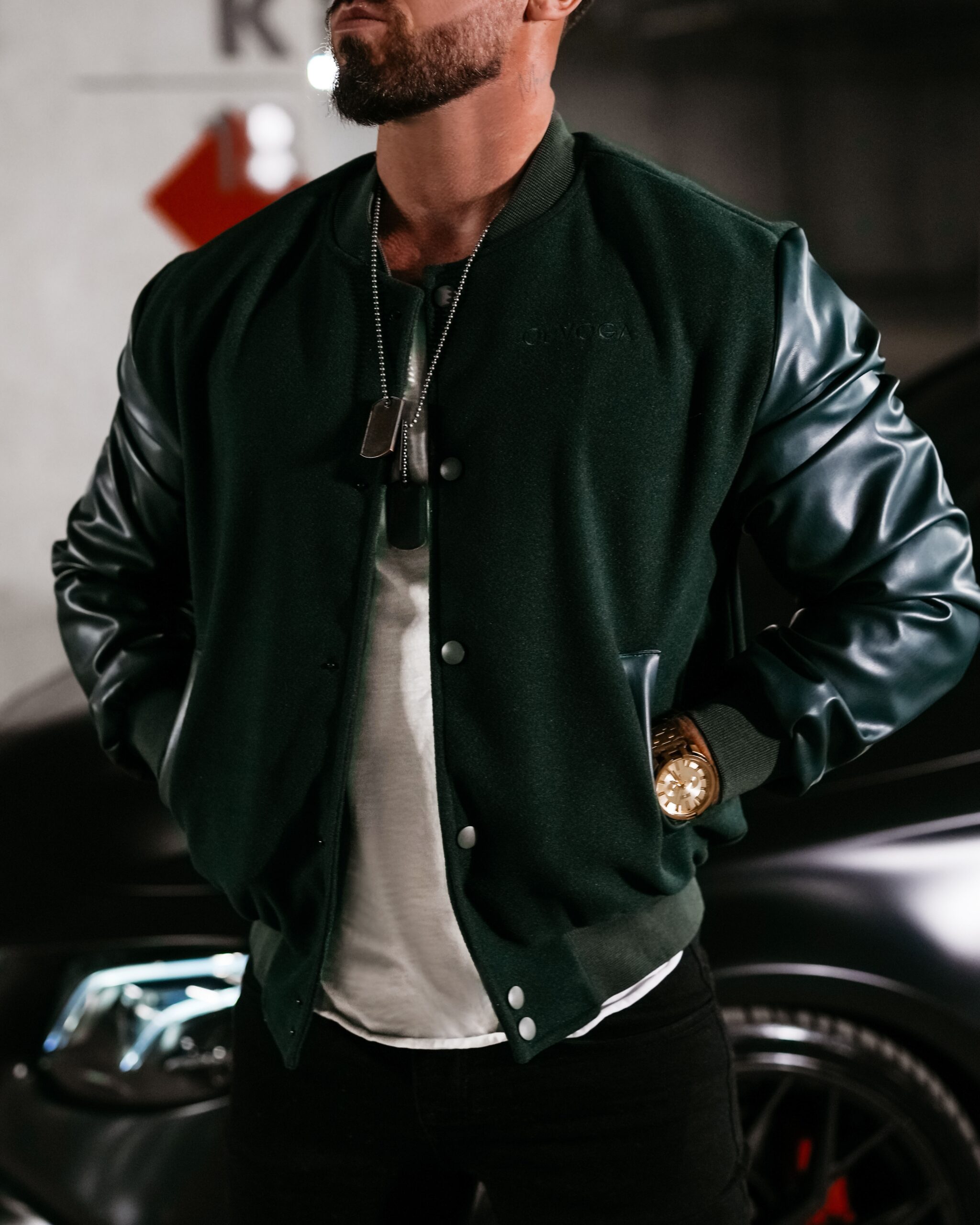 Kurtka męska bomberka Blank Ola Voga butelkowa Kurtka męska bomberka Blank Ola Voga butelkowa