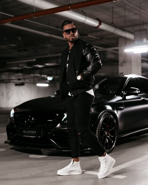 Kurtka męska bomberka Blank Ola Voga czarna