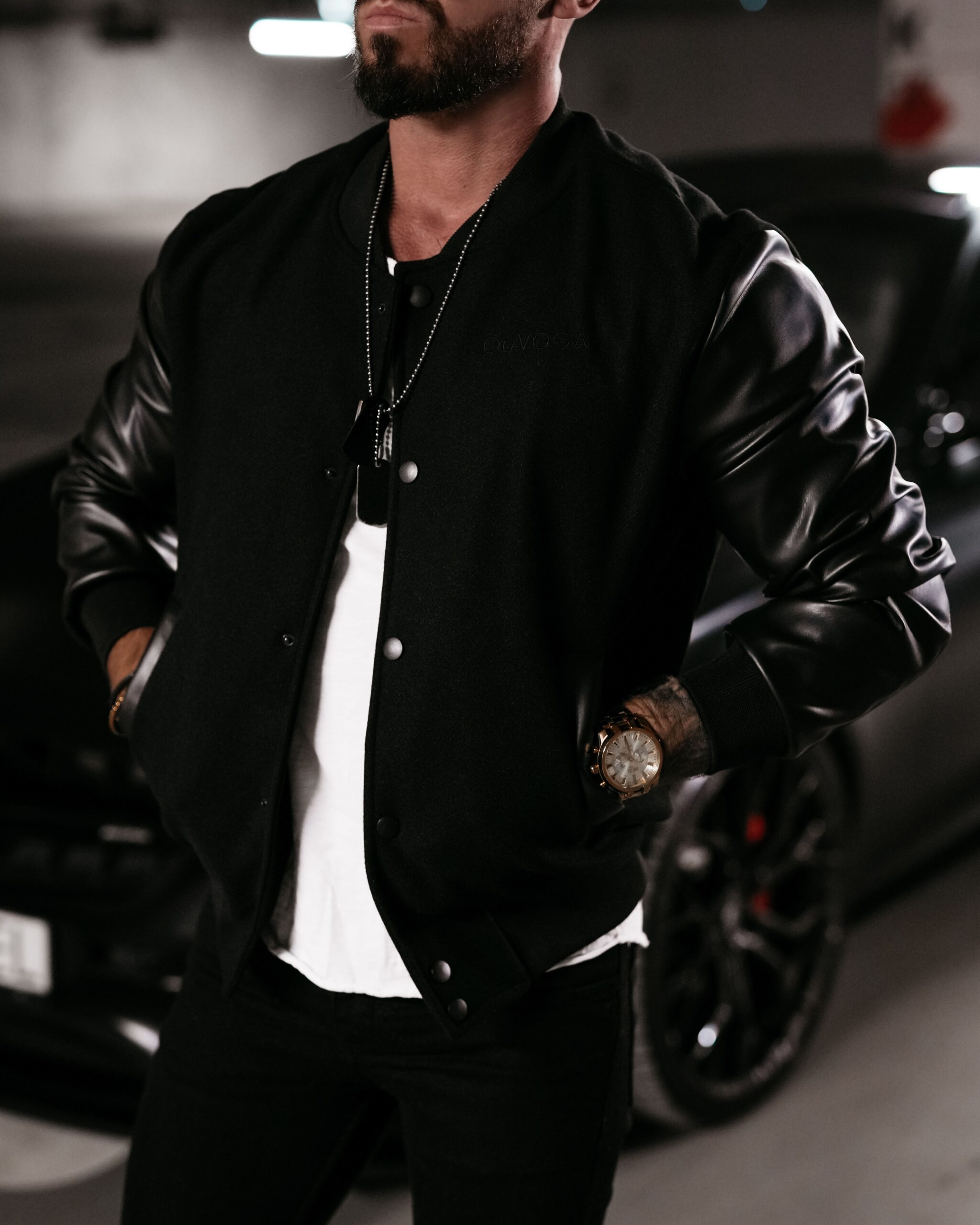 Kurtka męska bomberka Blank Ola Voga czarna