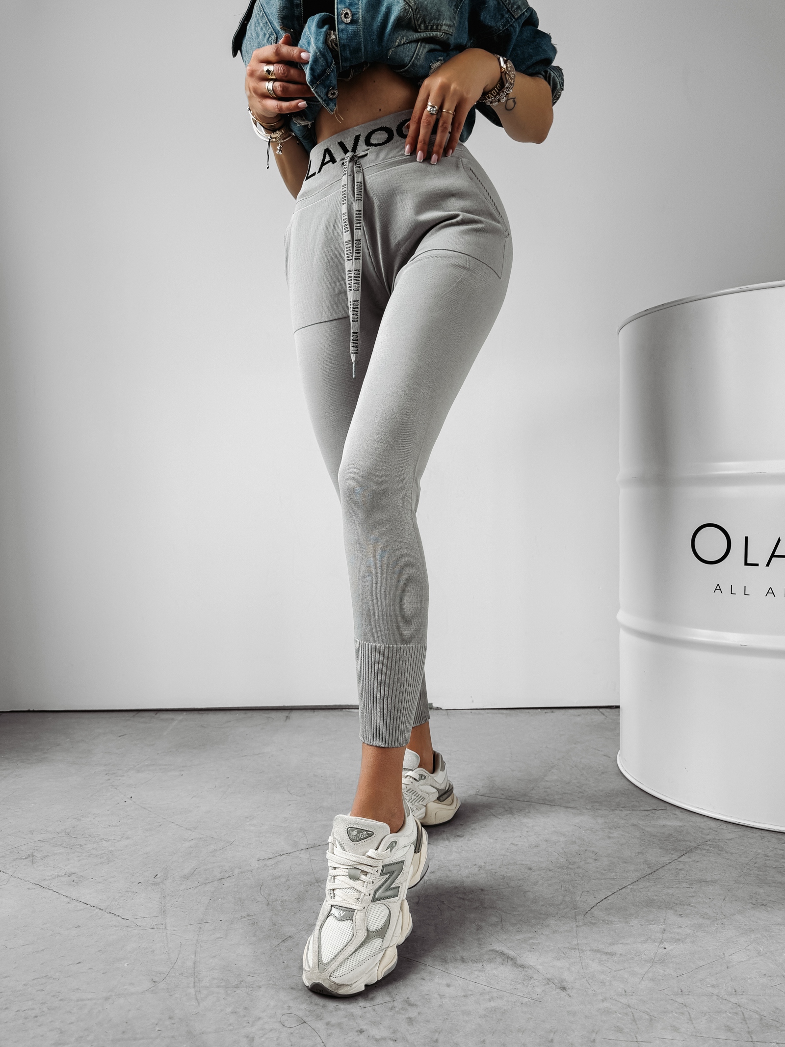 Spodnie dzianinowe Sachet Ola Voga szare Spodnie dzianinowe Sachet Ola Voga szare