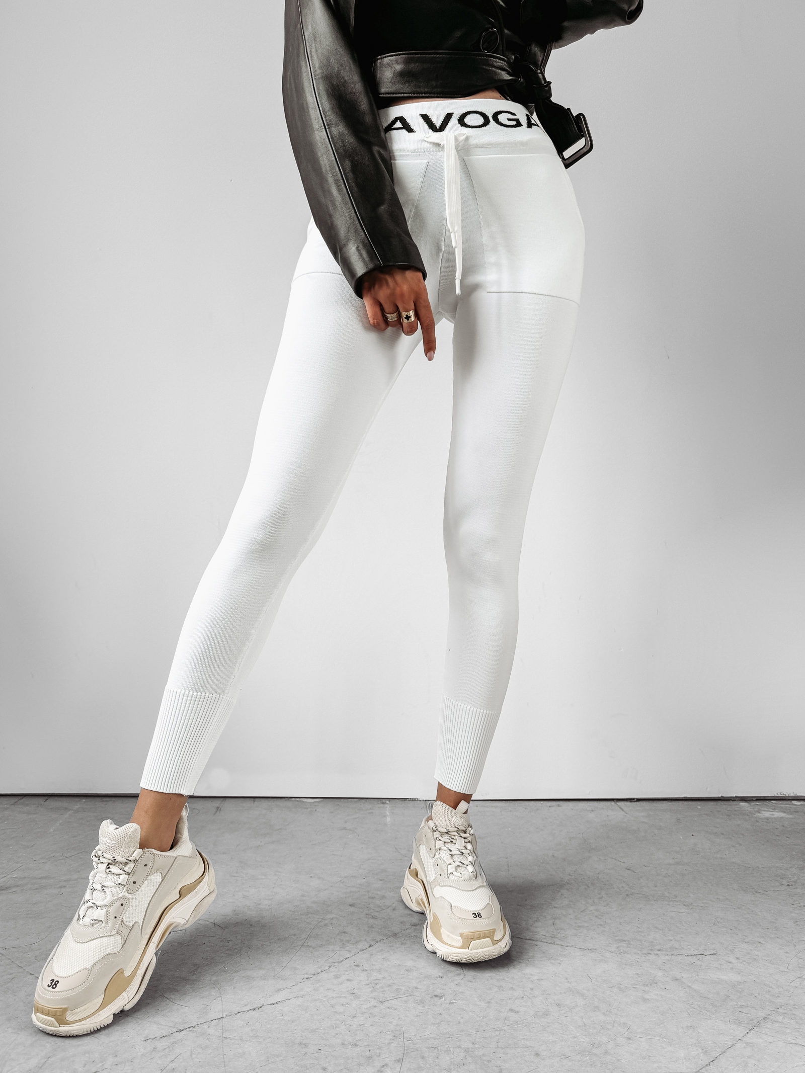 Spodnie dzianinowe Sachet Ola Voga ecru Spodnie dzianinowe Sachet Ola Voga ecru