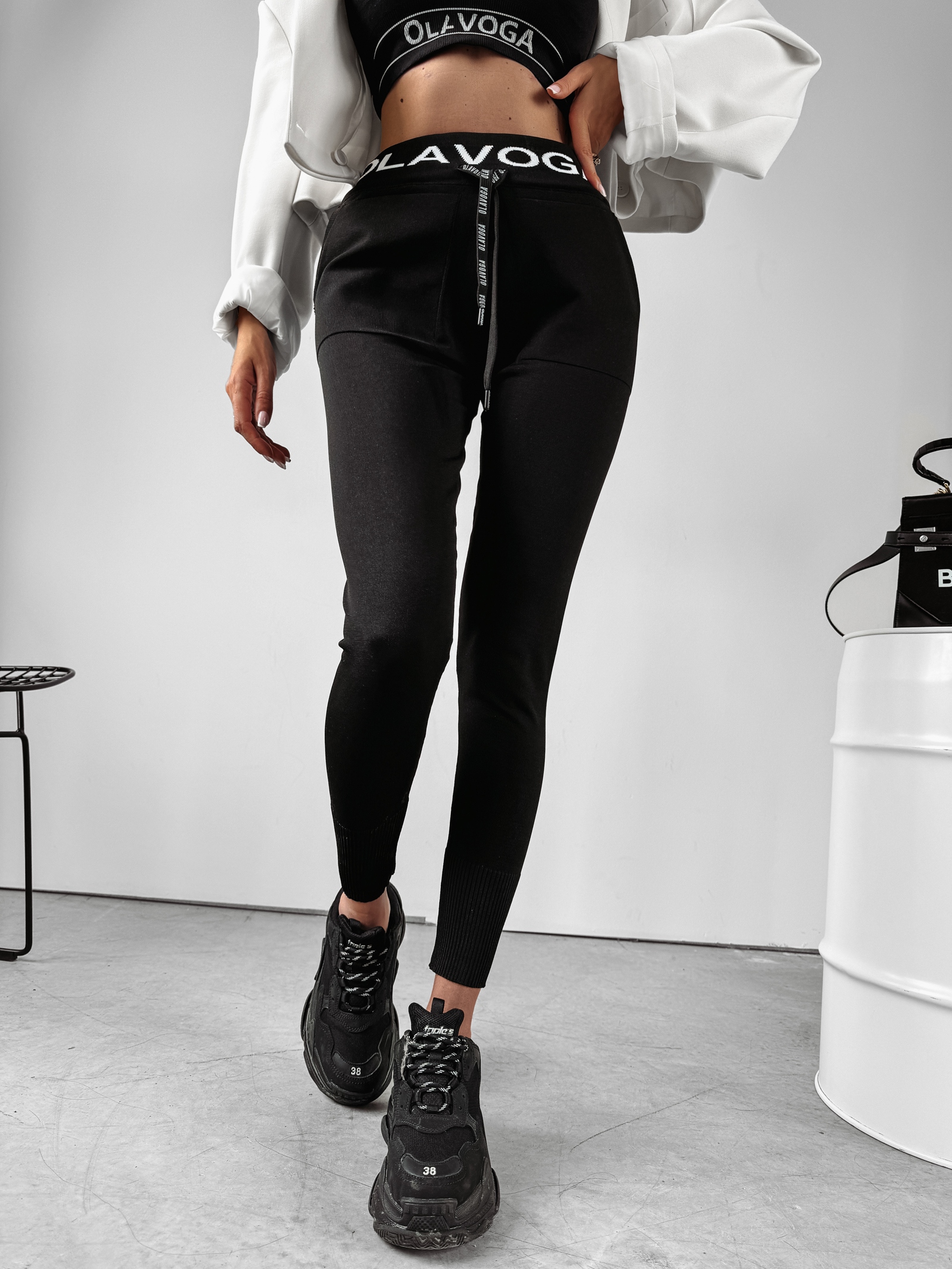 Spodnie dzianinowe SACHET OLAVOGA czarne Spodnie dzianinowe SACHET OLAVOGA czarne