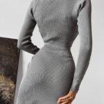 Komplet prążkowany casual Rena Ola Voga szary