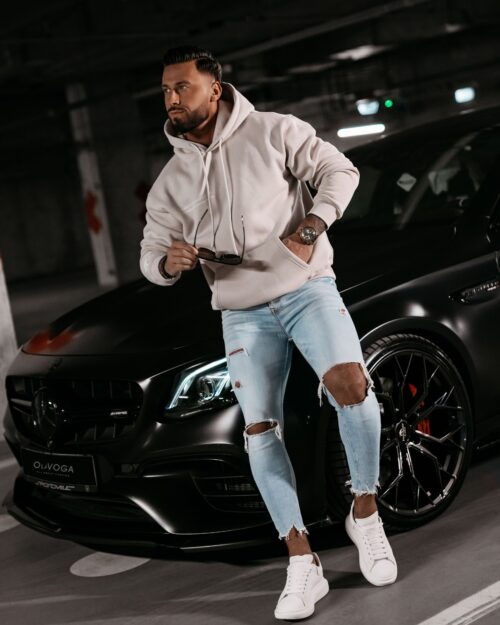 Bluza męska hoodie kangurka Eagle Ola Voga beżowa