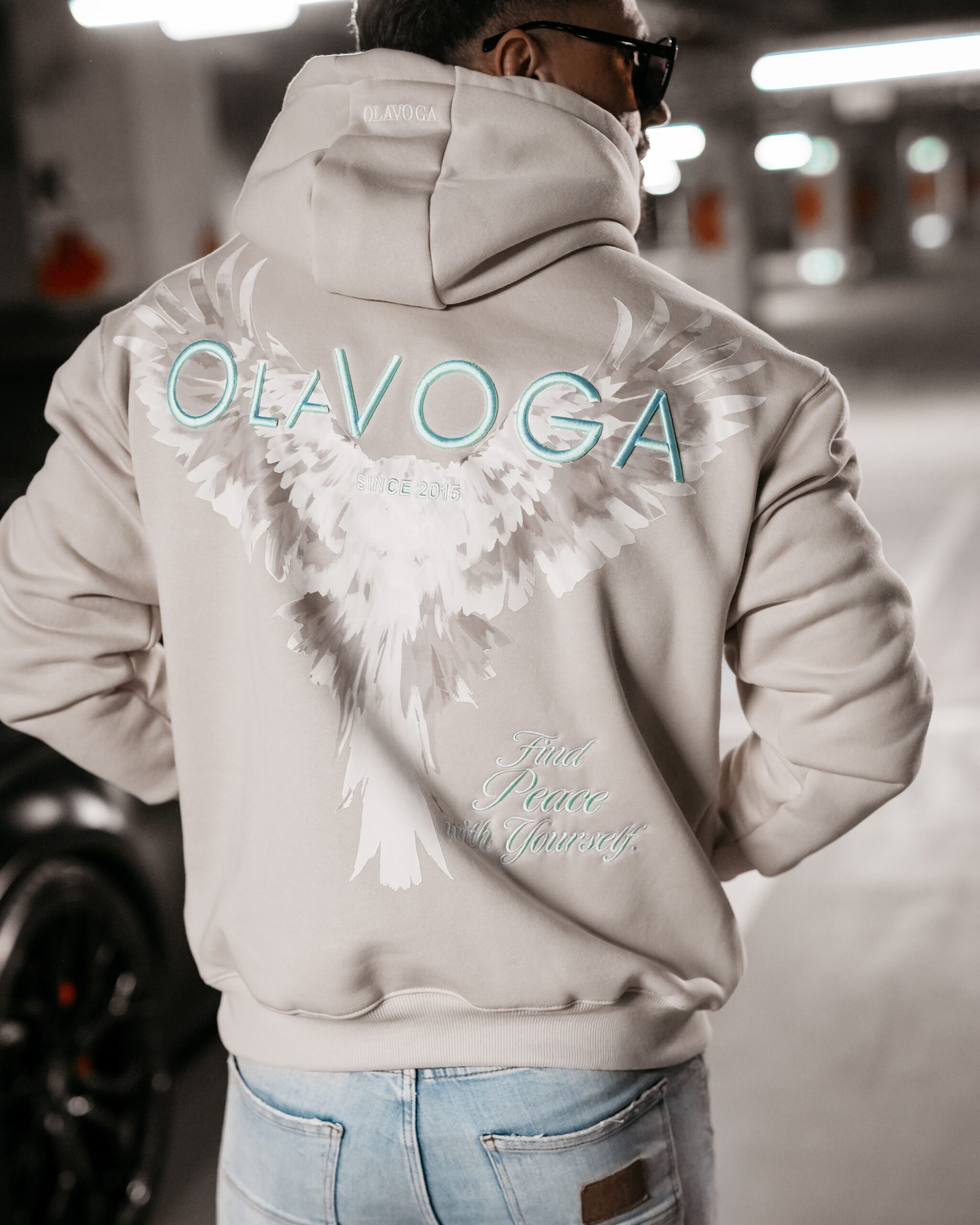 Bluza męska hoodie kangurka Eagle Ola Voga beżowa Bluza męska hoodie kangurka Eagle Ola Voga beżowa