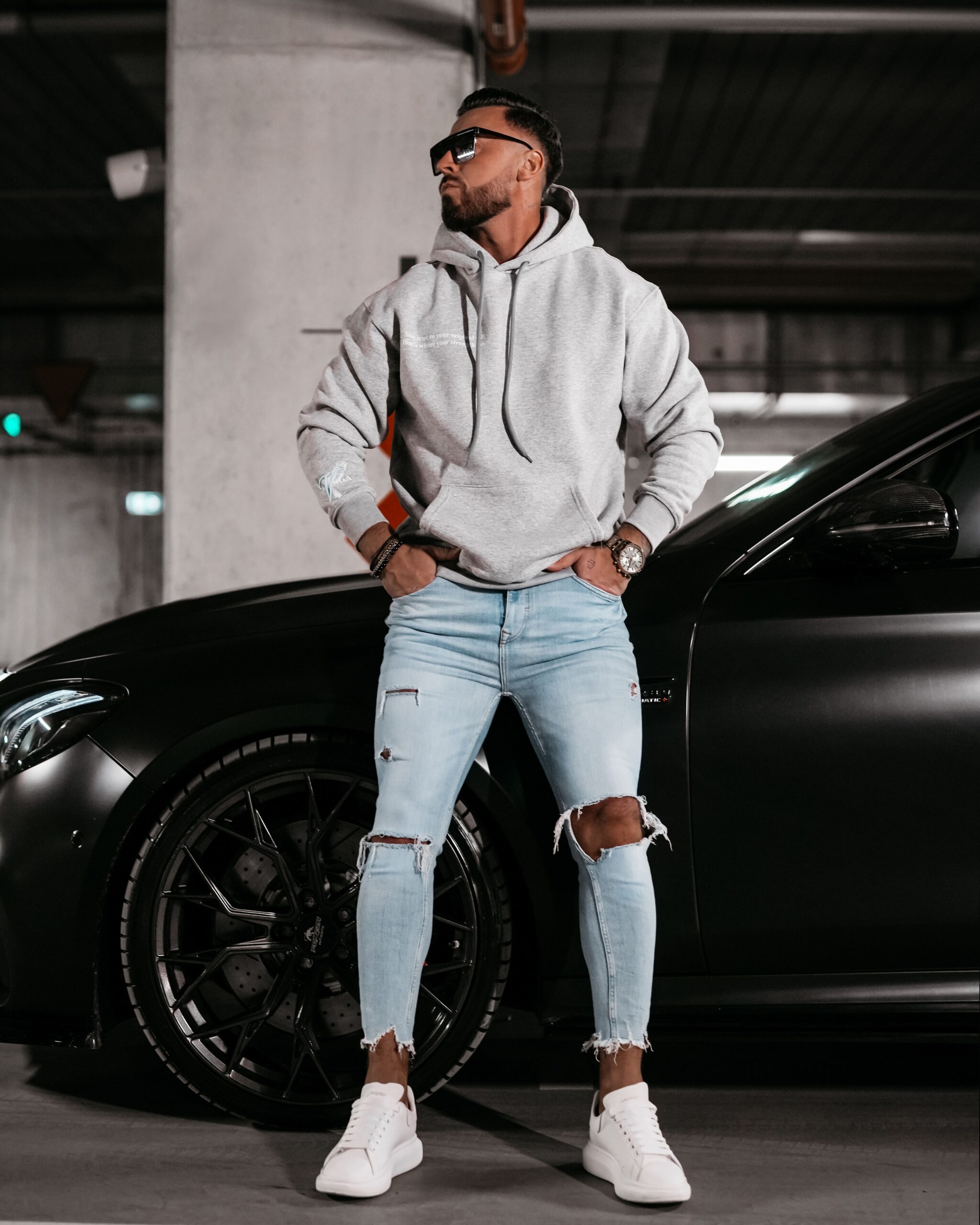 Bluza męska hoodie kangurka Eagle Ola Voga szara