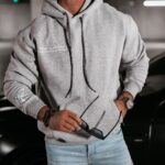 Bluza męska hoodie kangurka Eagle Ola Voga szara