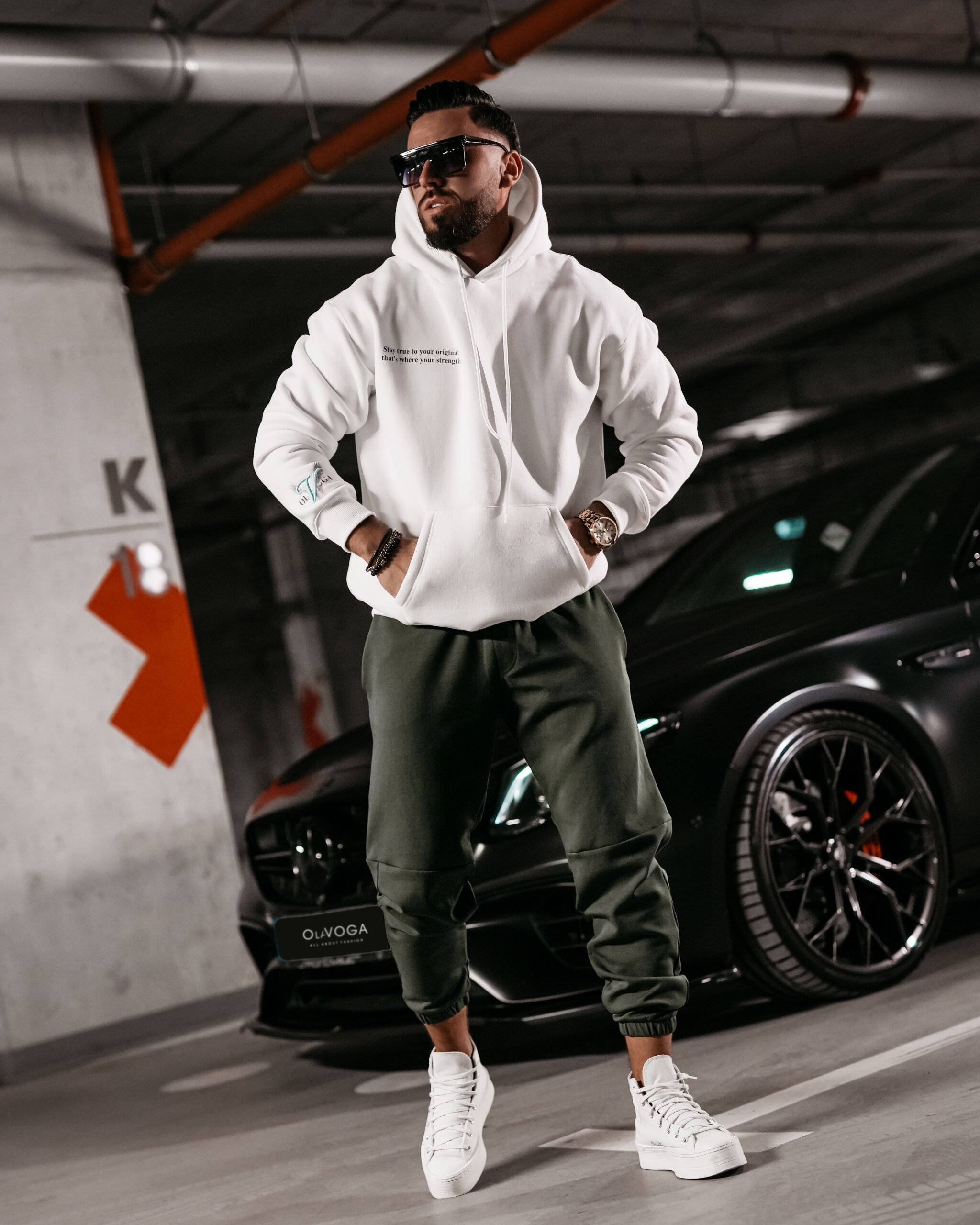 Bluza męska hoodie kangurka Eagle Ola Voga ecru