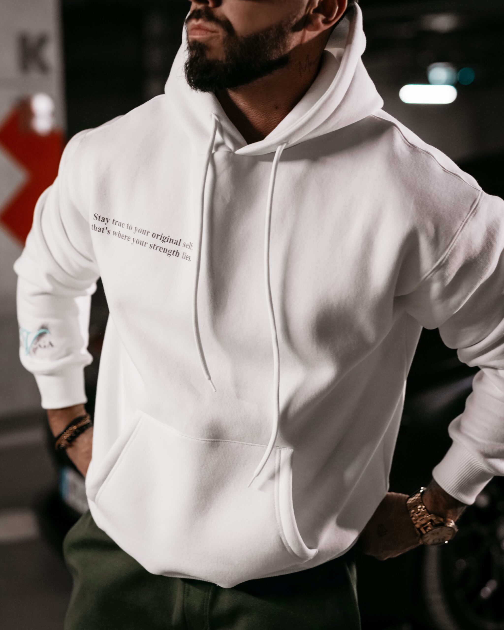 Bluza męska hoodie kangurka Eagle Ola Voga ecru